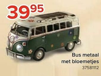 Euroshop Bus metaal met bloemetjes aanbieding
