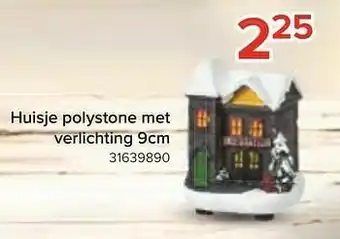 Euroshop Huisje polystone met verlichting aanbieding