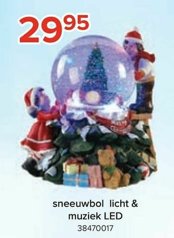 Euroshop Sneeuwbol licht + muziek led aanbieding