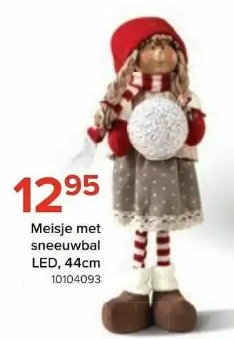 Euroshop Meisje met sneeuwbal led aanbieding