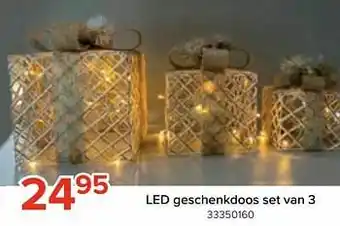 Euroshop Led geschenkdoos set van 3 aanbieding