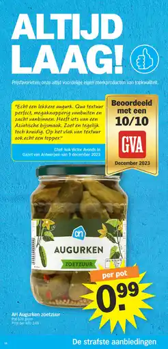 Albert Heijn AH Augurken zoetzuur aanbieding