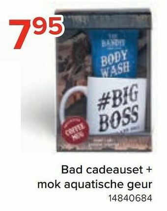 Euroshop Bad cadeauset + mok aquatische geur aanbieding