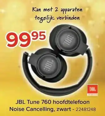 Euroshop Jbl tune 760 hoofdtelefoon noise cancelling, zwart aanbieding