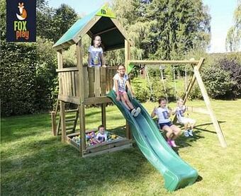 Dreamland Fox play schommel Riverside met groene glijbaan aanbieding