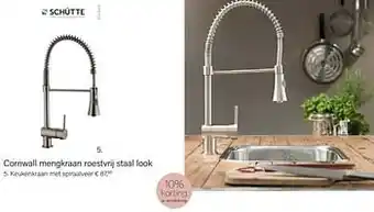 Multi bazar Cornwall mengkraan roestvrij staal look keukenkraan met spiraalveer aanbieding