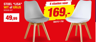 Hubo Stoel Lisa Wit of Grijs aanbieding