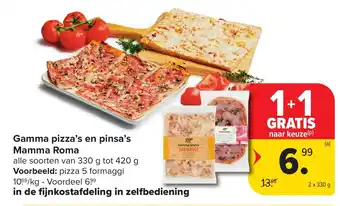 Carrefour Gamma pizza's en pinsa's Mamma Roma aanbieding