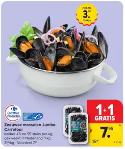 Carrefour Zeeuwse mosselen Jumbo Carrefour aanbieding
