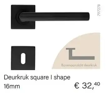 Multi bazar Deurkruk square i shape 16mm aanbieding