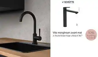 Vita mengkraan zwart mat keukenkraan hoge uitloop