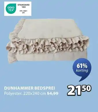Jysk Dunhammer bedsprei aanbieding