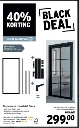 GAMMA Binnendeur Industrial Black aanbieding