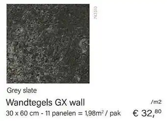 Wandtegels gx wall grey slate