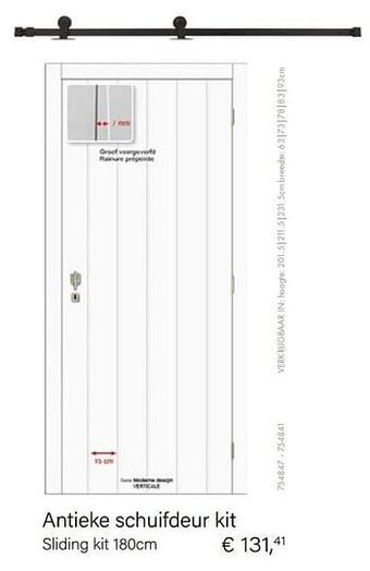 Multi bazar Antieke schuifdeur kit sliding kit 180cm aanbieding