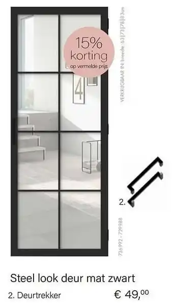 Multi bazar Steel look deur mat zwart deurtrekker aanbieding