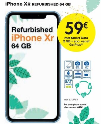 Carrefour iPhone XR Refurbished 64 GB aanbieding