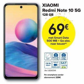 Carrefour XIAOMI Redmi Note 10 5G 128 GB aanbieding