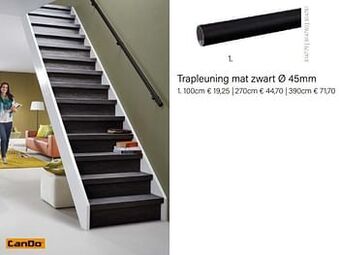 Multi bazar Trapleuning mat zwart ø 45mm aanbieding