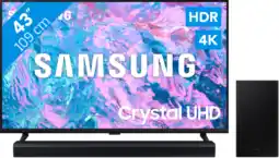 Coolblue Samsung Crystal UHD 43CU7040 (2024) + Soundbar aanbieding