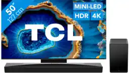 Coolblue TCL QD Mini-LED 50C803 (2023) + soundbar aanbieding