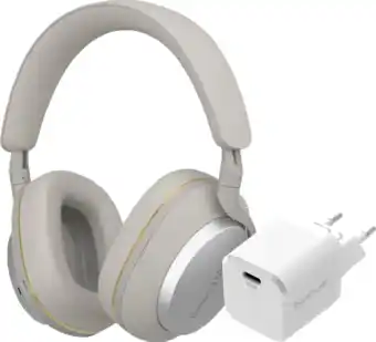 Coolblue Bowers & Wilkins Px7 S2e Grijs + BlueBuilt Power Delivery Oplader met Usb C Poort 20W Wit aanbieding