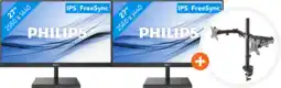 Coolblue 2x Philips 275E1S/00 + NewStar FPMA-D550DBLACK aanbieding