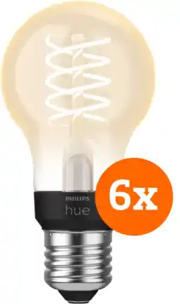 Coolblue Philips Hue Filamentlamp White Standaard E27 - 2023 - 6-pack aanbieding