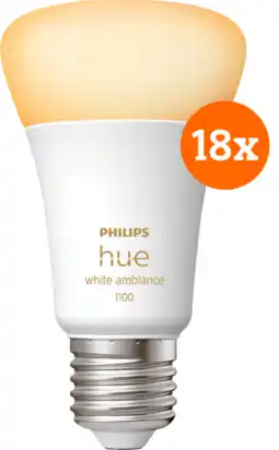 Coolblue Philips Hue White Ambiance E27 1100lm 18-pack aanbieding