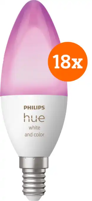 Coolblue Philips Hue White and Color E14 18-Pack aanbieding