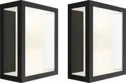Coolblue Philips Hue Impress muurlamp White and Color zwart breed duo pack aanbieding