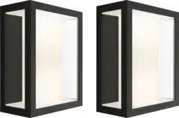 Coolblue Philips Hue Impress muurlamp White and Color zwart breed duo pack aanbieding