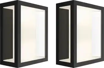Coolblue Philips Hue Impress muurlamp White and Color zwart breed duo pack aanbieding