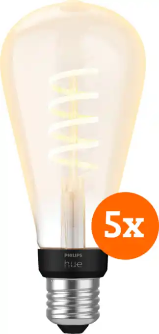 Coolblue Philips Hue Filament White Ambiance Edison XL 5-pack aanbieding