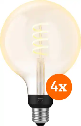 Coolblue Philips Hue Filament White Ambiance Globe XL 4-pack aanbieding