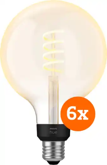 Coolblue Philips Hue Filament White Ambiance Globe XL 6-pack aanbieding