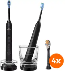 Coolblue Philips DiamondClean 9000 HX9914/54 Duo Pack + Premium All-in-one (4 stuks) aanbieding