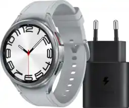 Coolblue Samsung Galaxy Watch 6 Classic Zilver 47mm + Samsung Oplader aanbieding