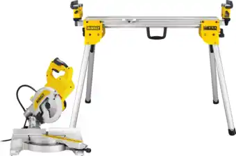 Coolblue DeWalt DWS777-QS + Onderstel aanbieding