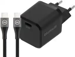 Coolblue BlueBuilt Power Delivery Oplader 30W + Usb C Kabel 1,5m Nylon Zwart aanbieding