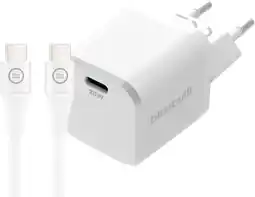 Coolblue BlueBuilt Power Delivery Oplader 20W + Usb C Kabel 3m Nylon Wit aanbieding