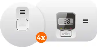 Coolblue Elro Blue Line CBFS58R Rookmelder 4-pack + Koolmonoxidemelder aanbieding