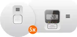 Coolblue Elro Blue Line CBFS58R Rookmelder 5-pack + Koolmonoxidemelder aanbieding