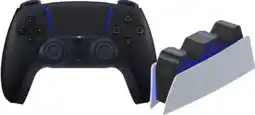 Coolblue Sony PlayStation 5 DualSense Draadloze Controller Midnight Black + BlueBuilt oplaadstation aanbieding