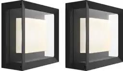 Coolblue Philips Hue Econic Applique Murale White and Color Noir Moderne Lot de 2 aanbieding