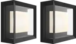 Coolblue Philips Hue Econic Applique Murale White and Color Noir Moderne Lot de 2 aanbieding