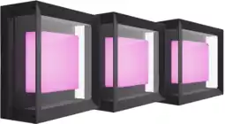 Coolblue Philips Hue Econic Applique Murale White and Color Noir Moderne Lot de 3 aanbieding