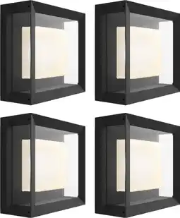 Coolblue Philips Hue Econic Applique Murale White and Color Noir Moderne Lot de 4 aanbieding