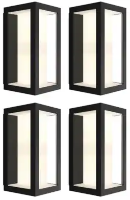 Coolblue Philips Hue Impress Applique Murale White and Color Noir Fin Lot de 4 aanbieding