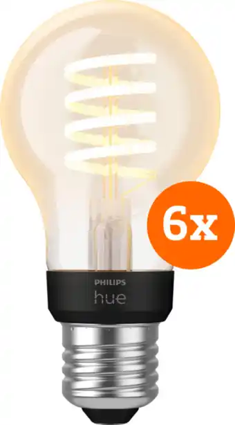 Coolblue Philips Hue Filament White Ambiance Standard Lot de 6 aanbieding